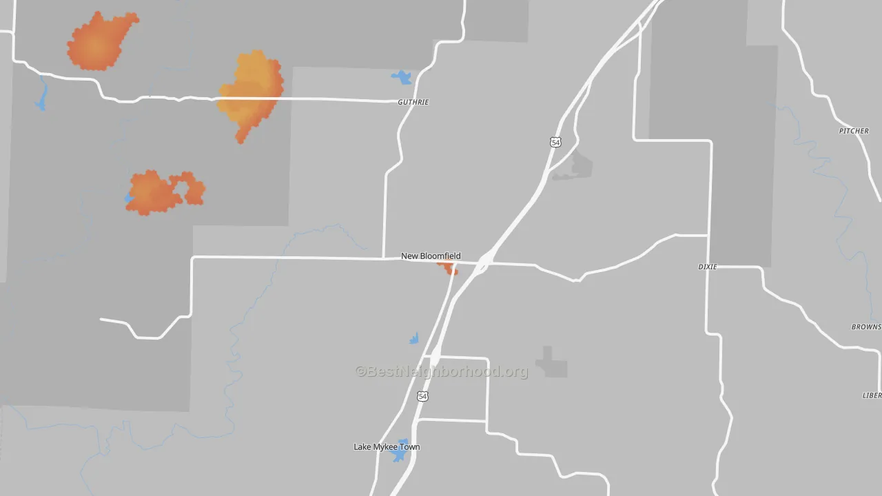 Bike Grade map of 65063, MO
