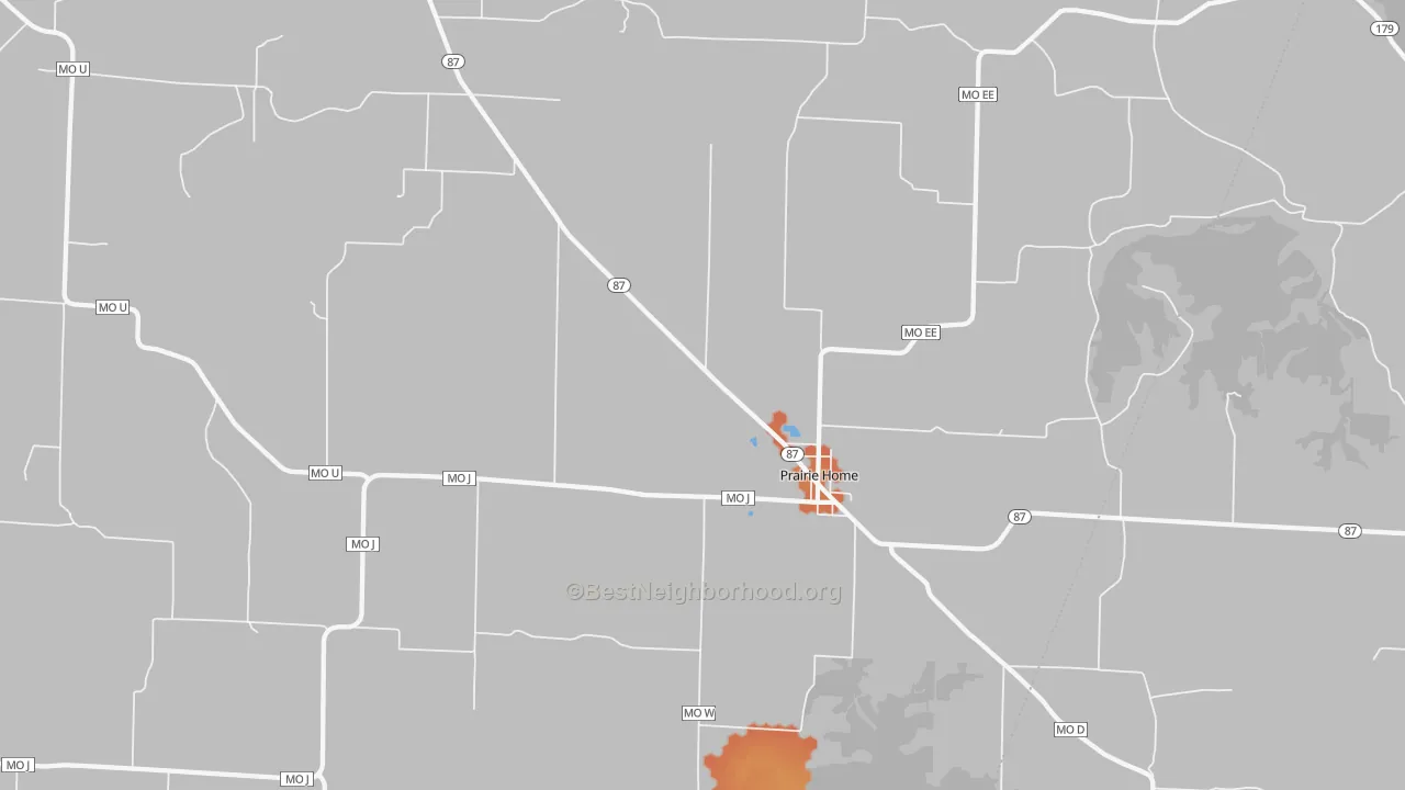 Bike Grade map of 65068, MO