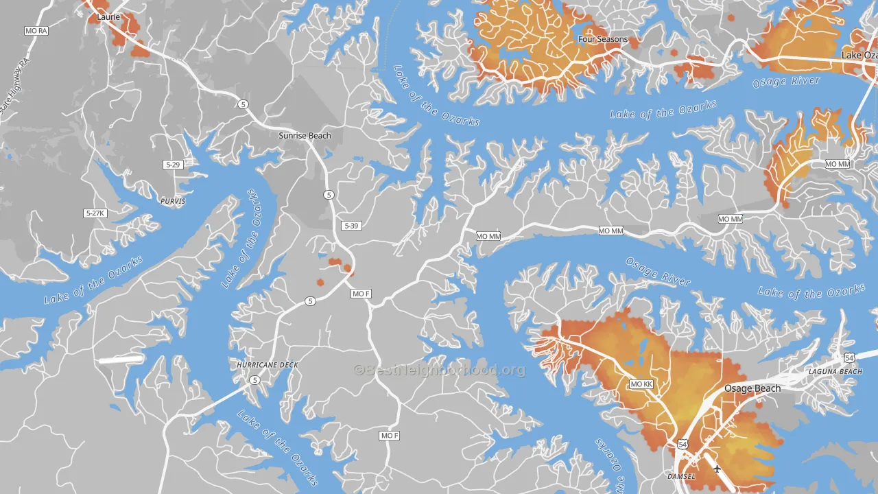Bike Grade map of 65079, MO