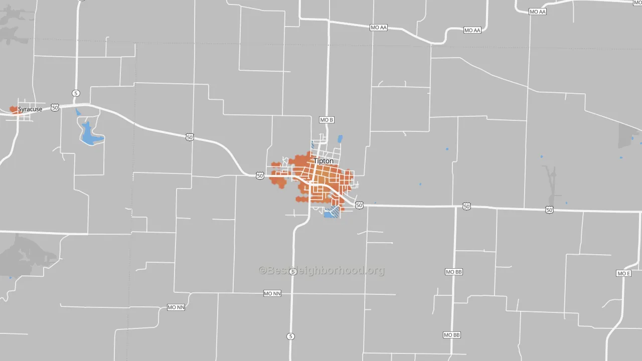 Bike Grade map of 65081, MO