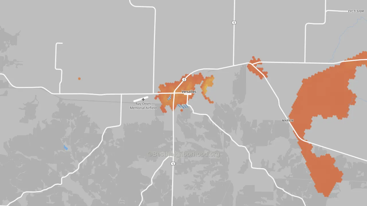 Bike Grade map of 65084, MO