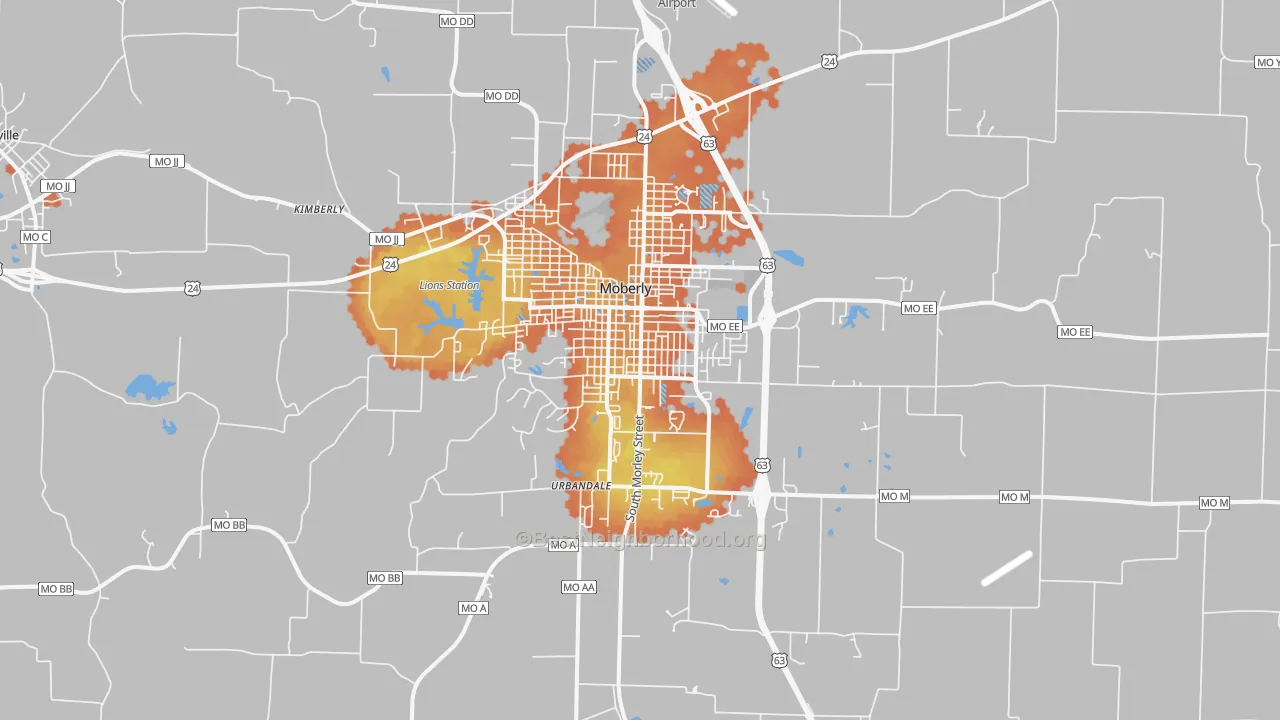 Bike Grade map of 65270, MO