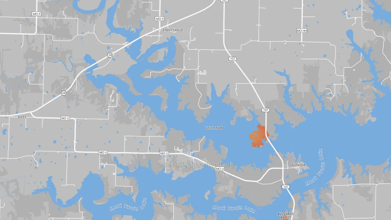 Bike Grade map of 65283, MO
