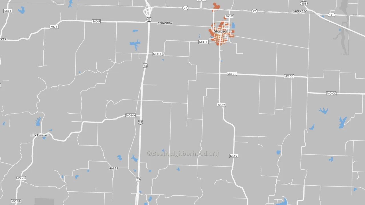 Bike Grade map of 65284, MO