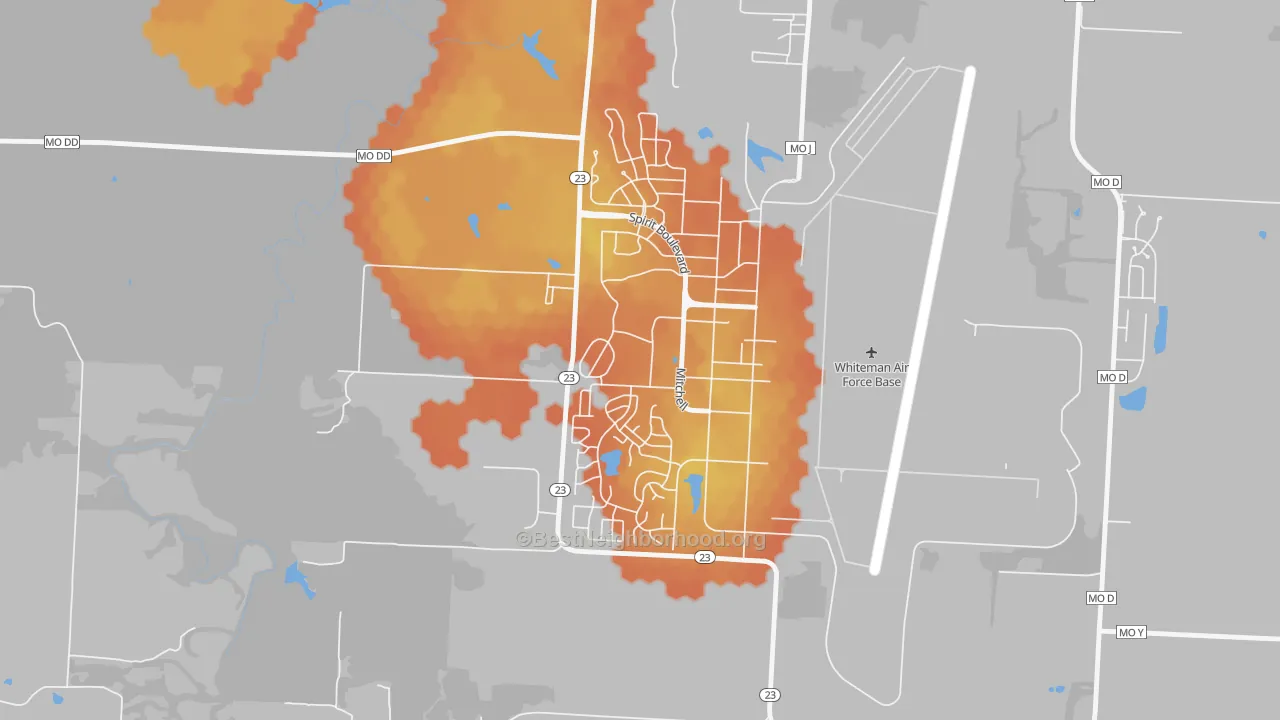 Bike Grade map of 65305, MO