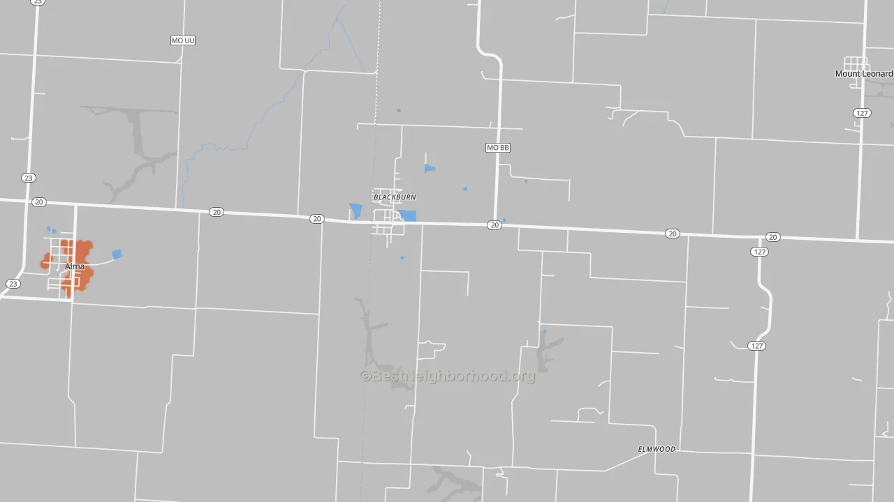 Bike Grade map of 65321, MO