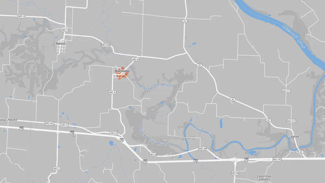 Bike Grade map of 65322, MO