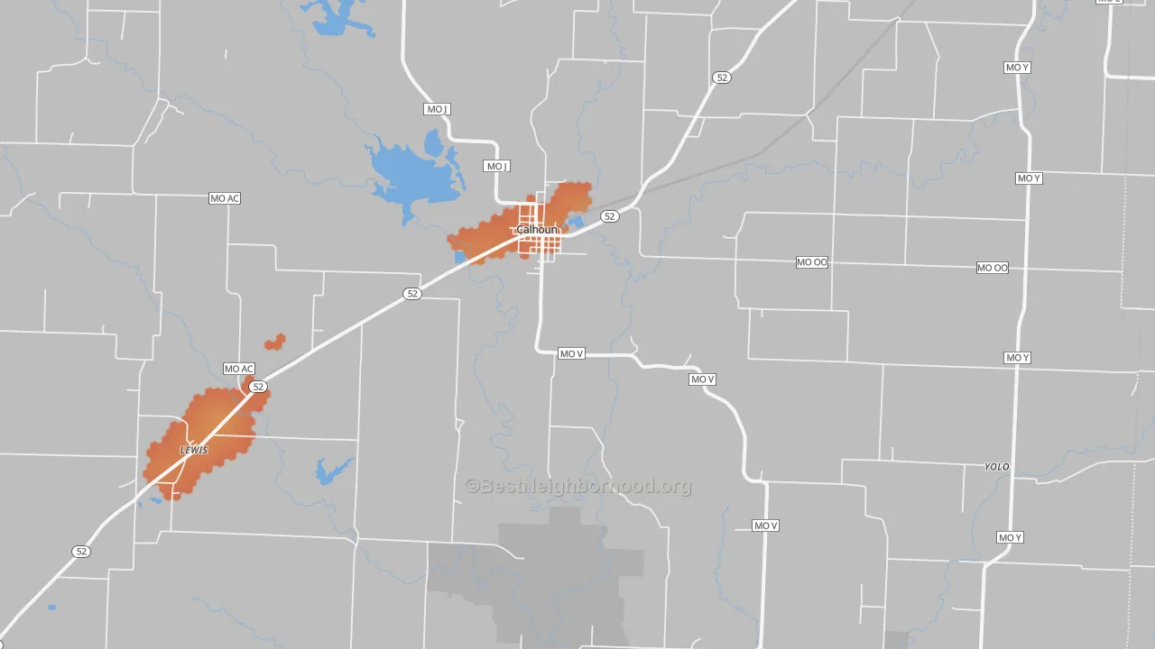 Bike Grade map of 65323, MO