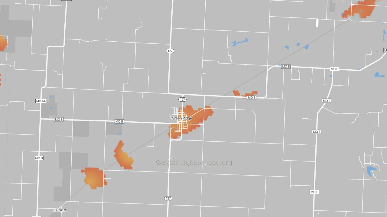 Bike Grade map of 65332, MO