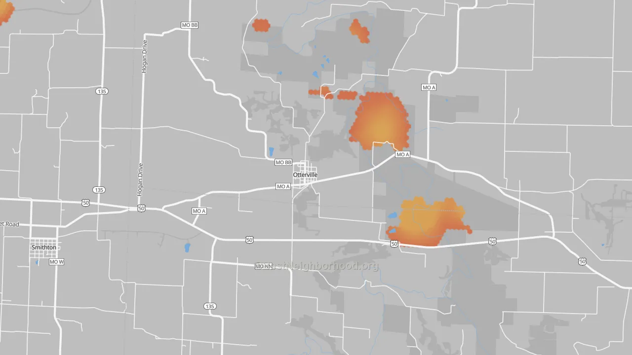 Bike Grade map of 65348, MO