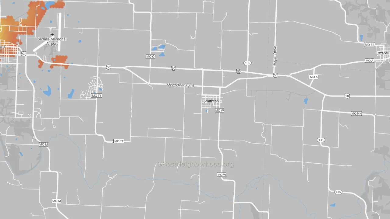 Bike Grade map of 65350, MO