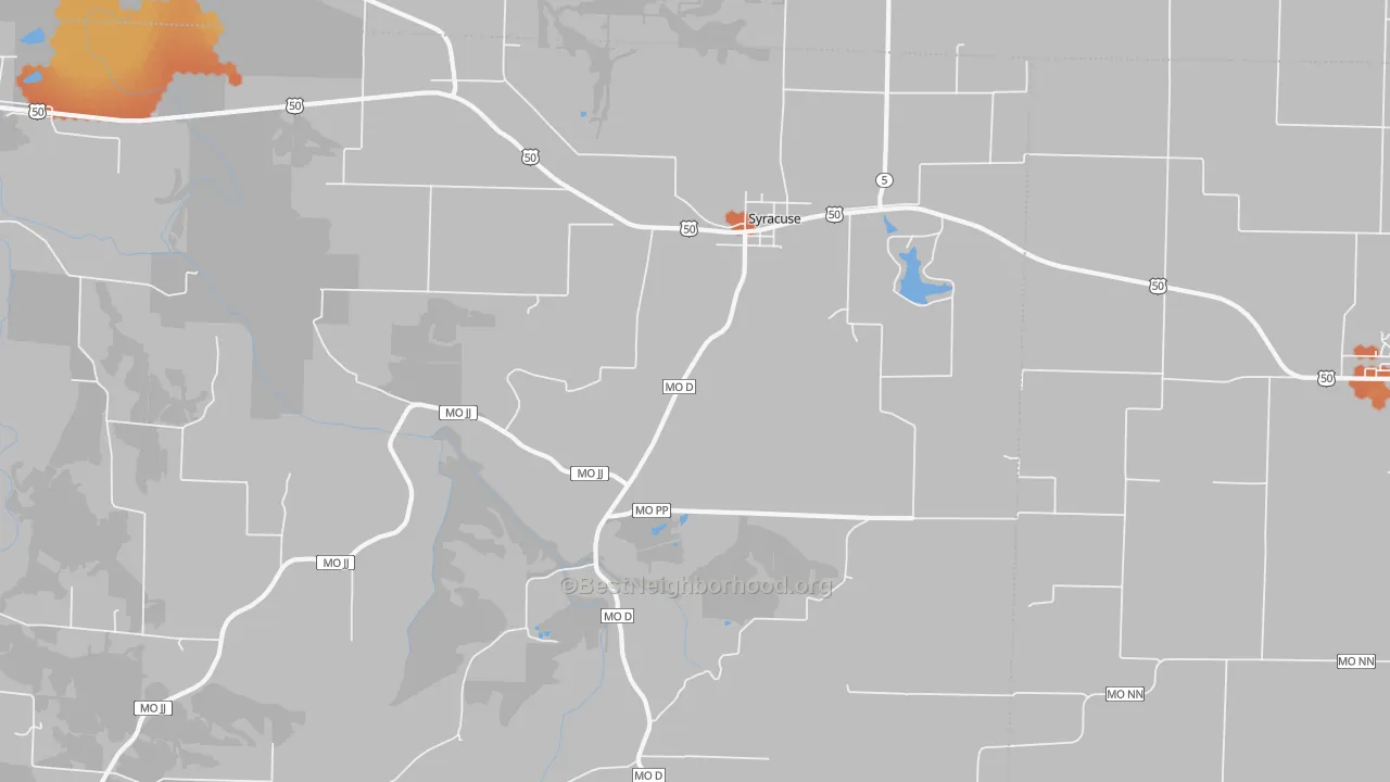 Bike Grade map of 65354, MO