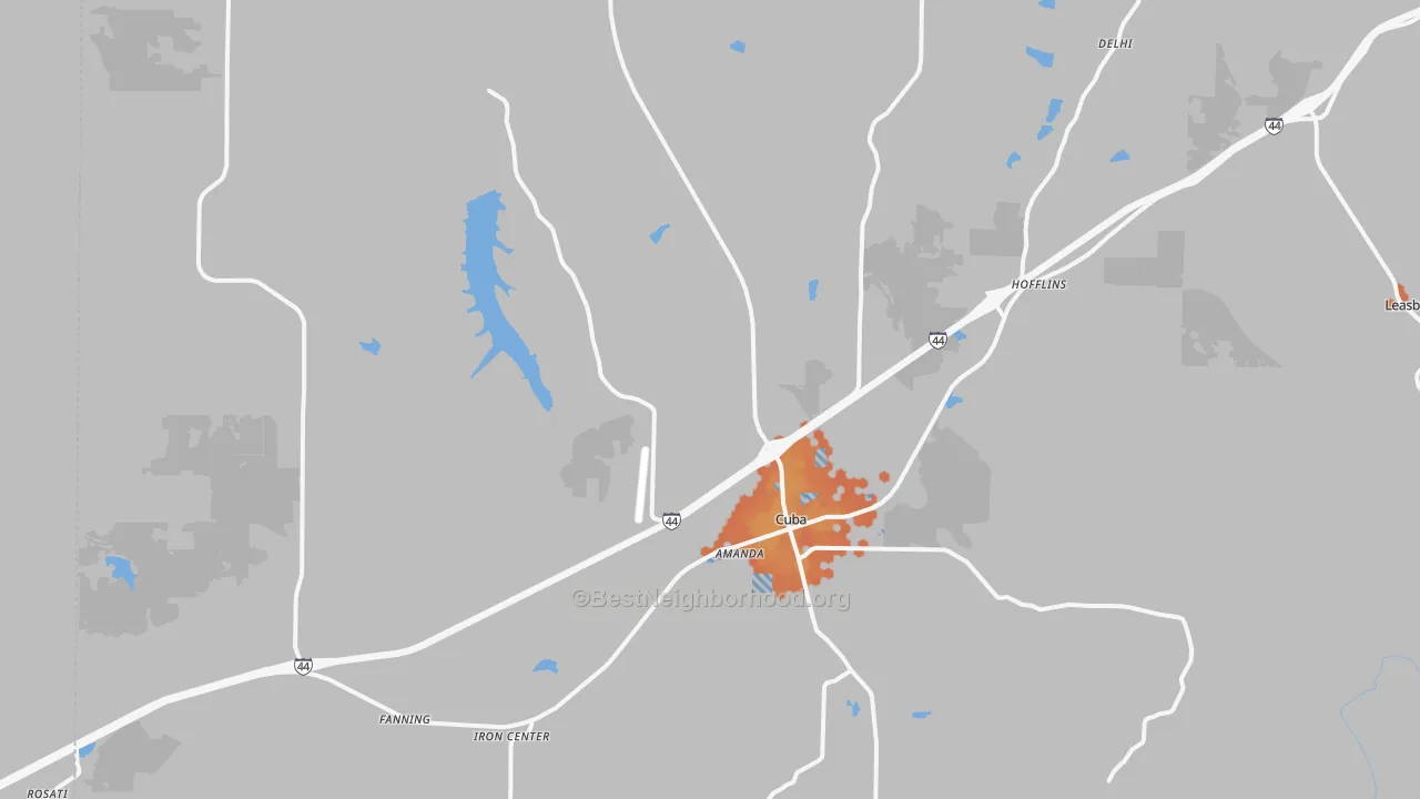 Bike Grade map of 65453, MO