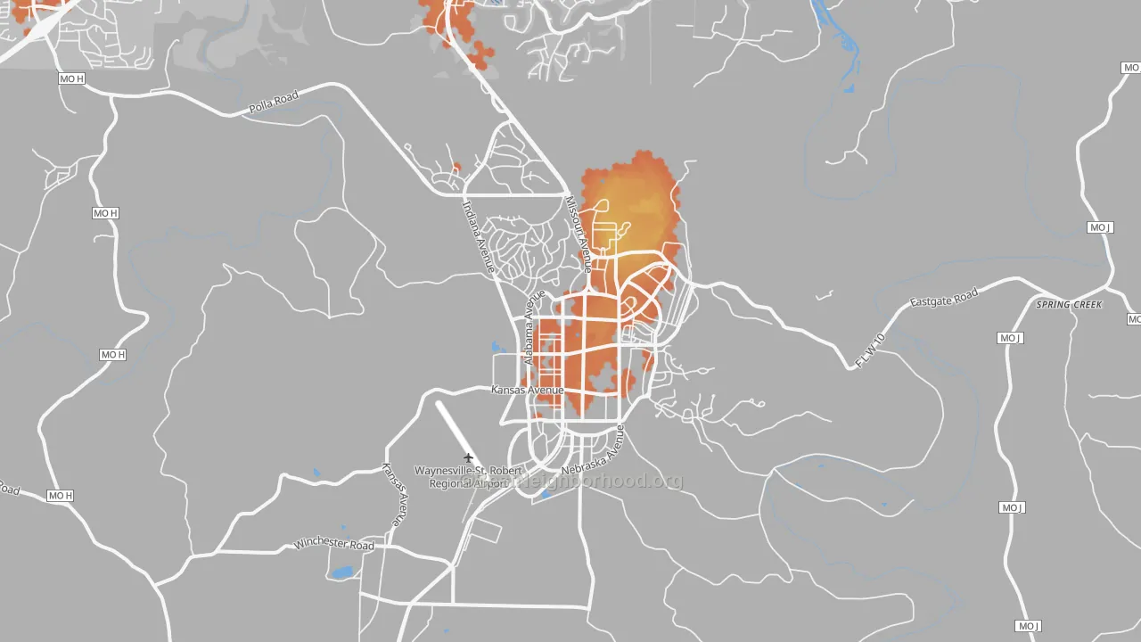 Bike Grade map of 65473, MO