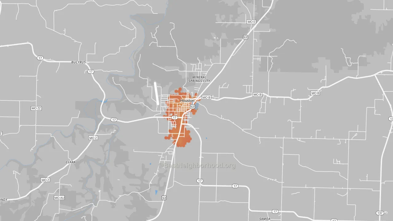 Bike Grade map of 65483, MO