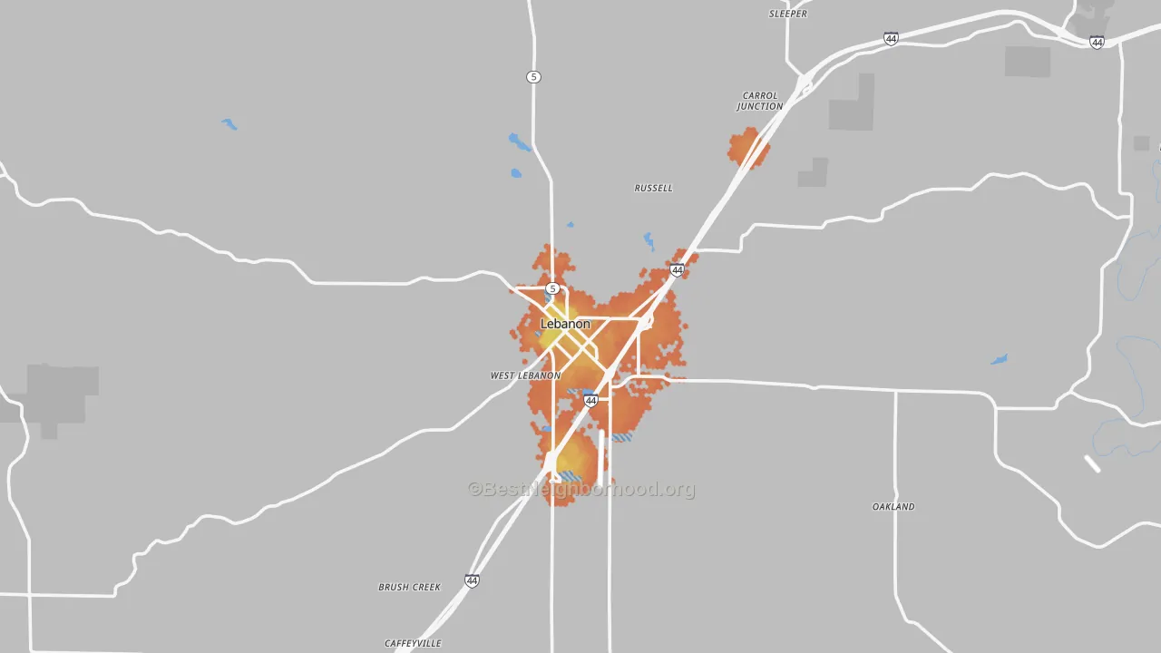 Bike Grade map of 65536, MO
