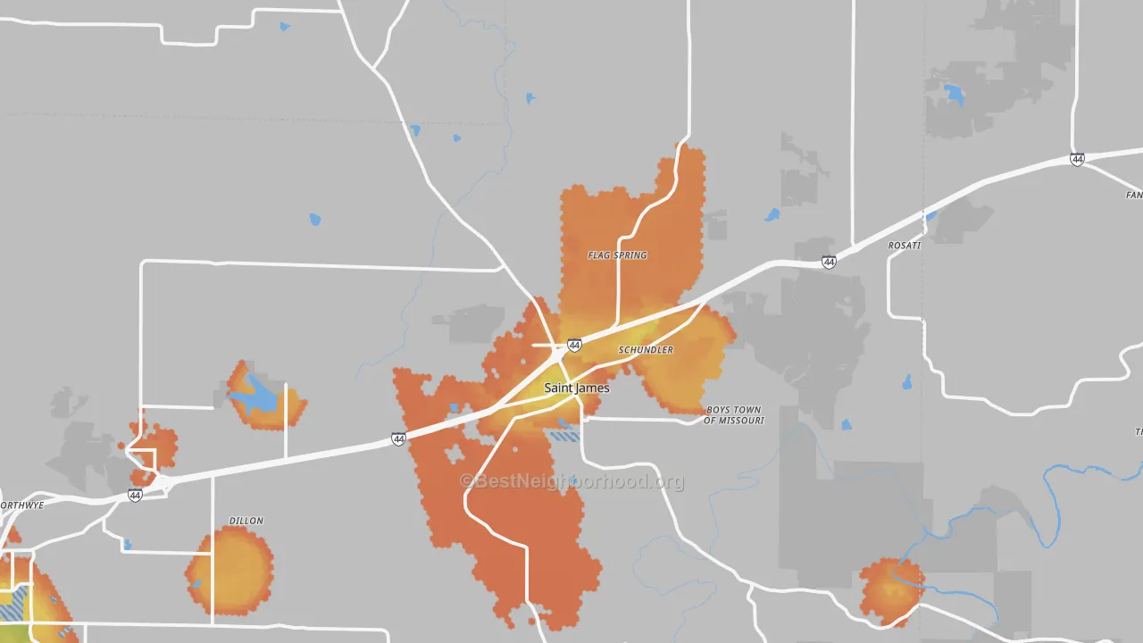Bike Grade map of 65559, MO