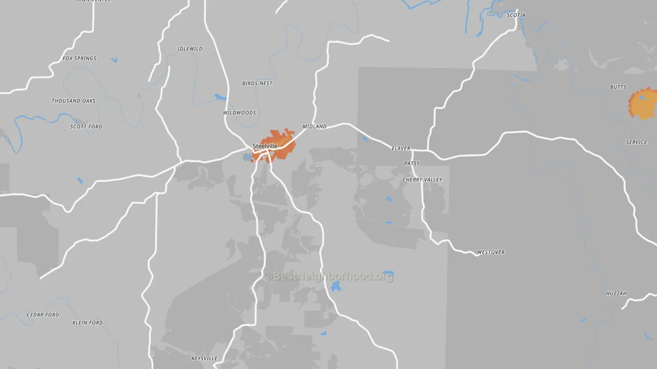 Bike Grade map of 65565, MO