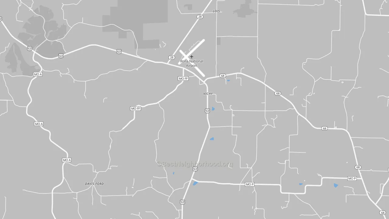 Bike Grade map of 65580, MO