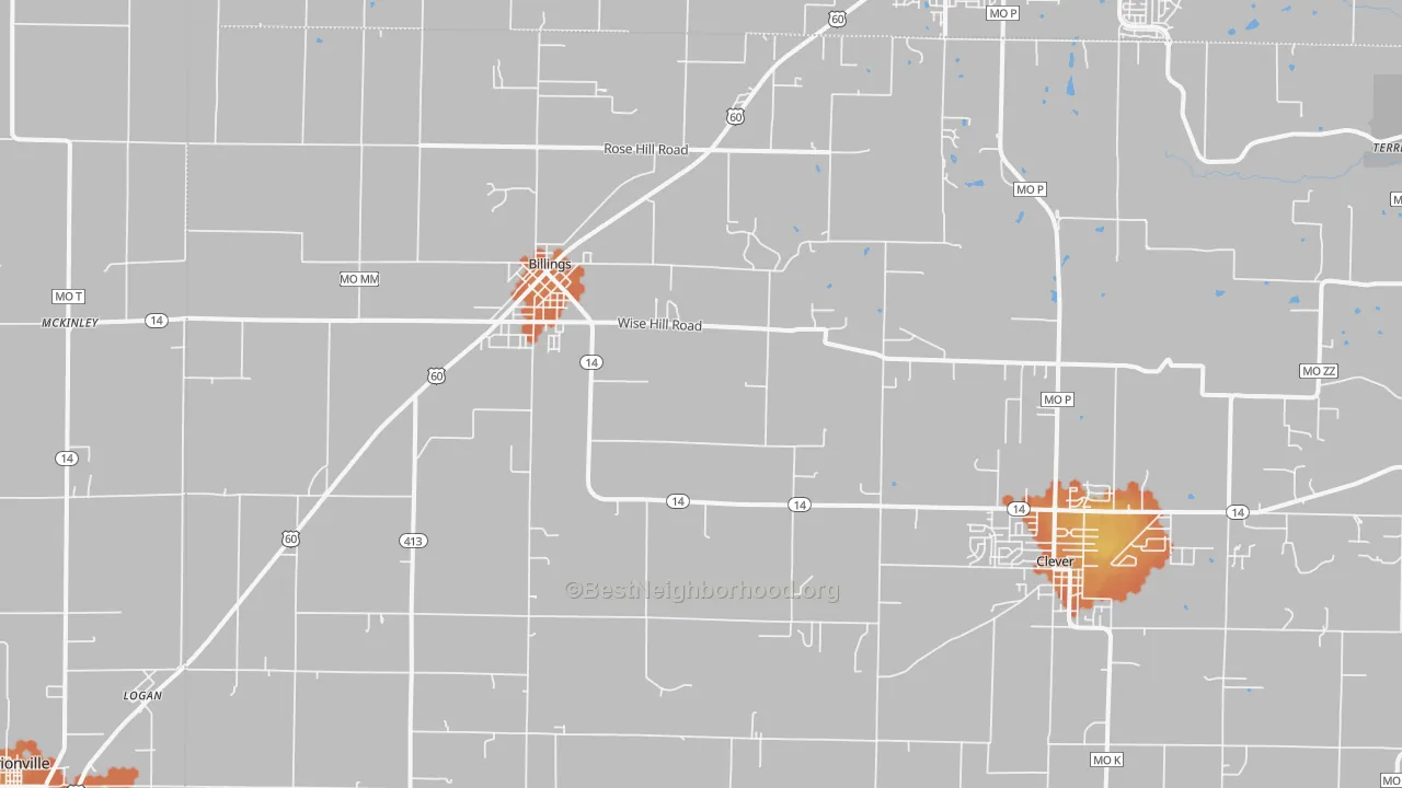 Bike Grade map of 65610, MO