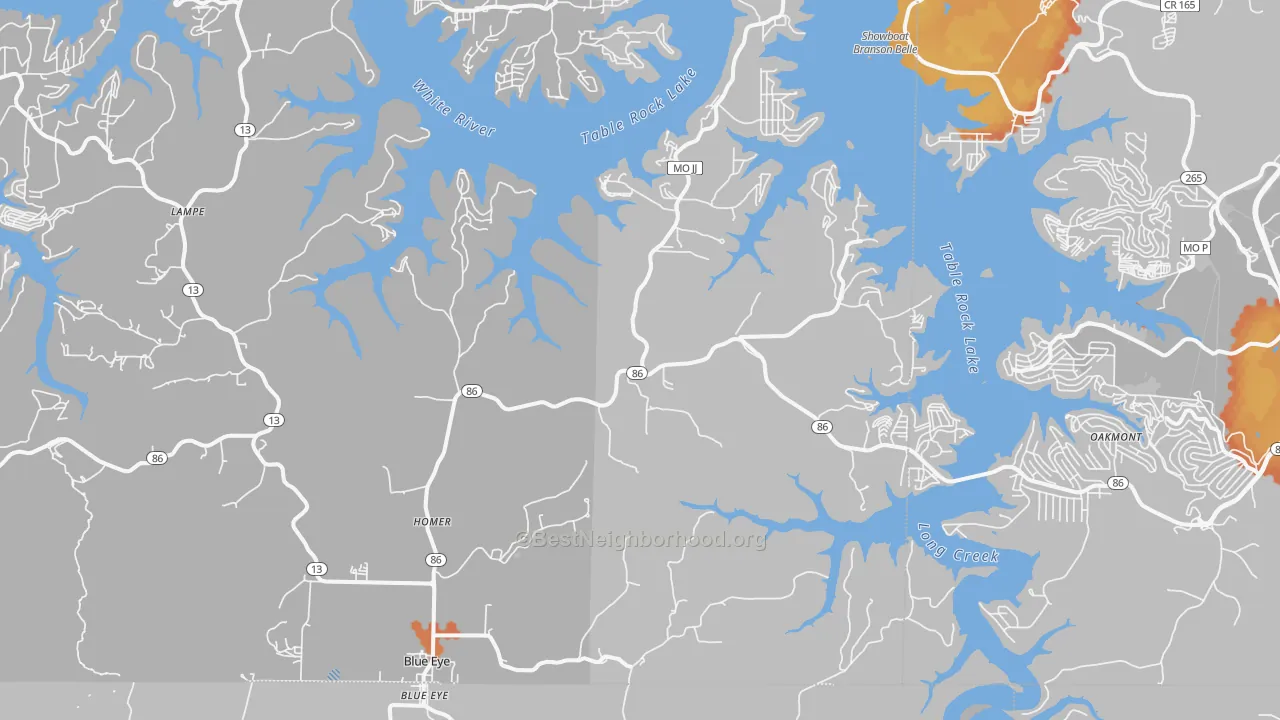 Bike Grade map of 65611, MO