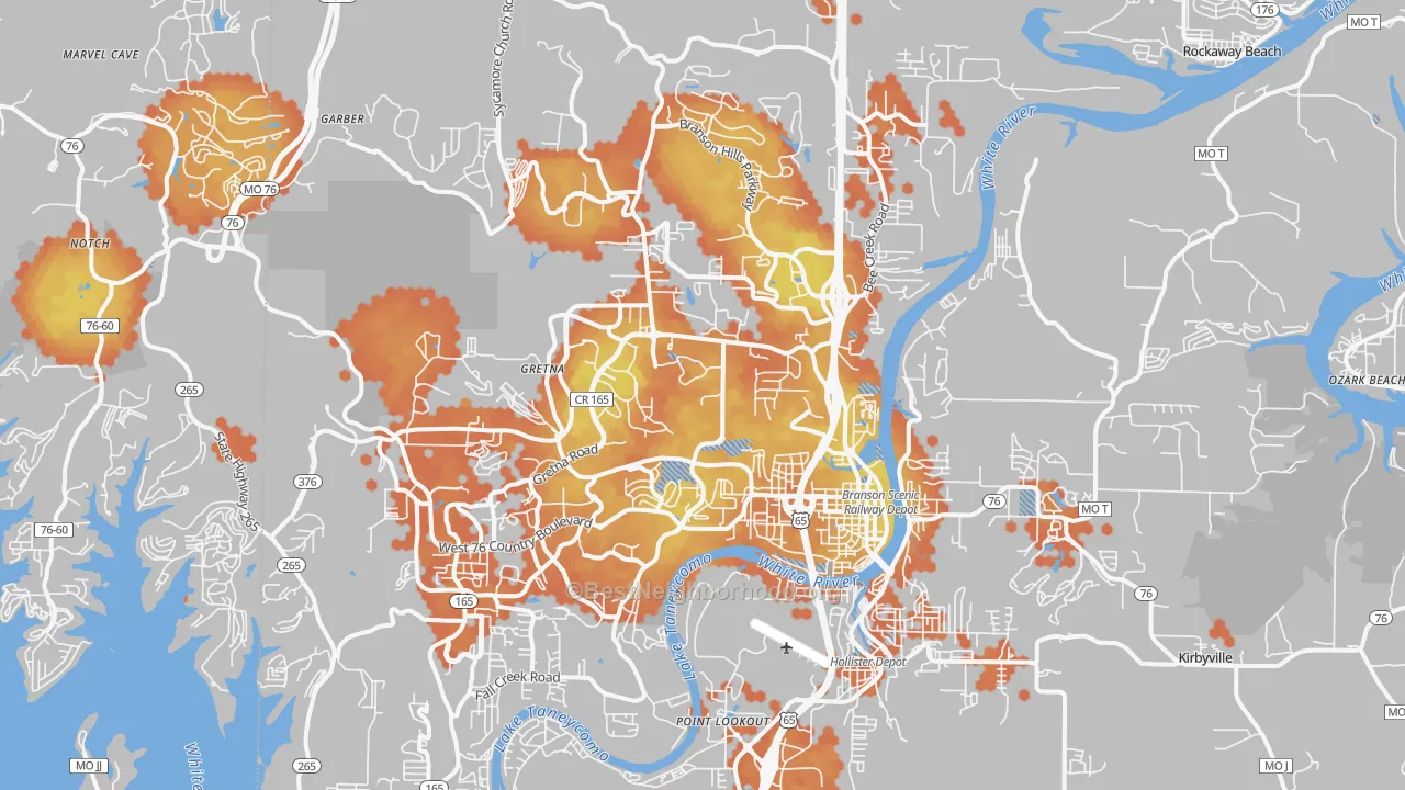 Bike Grade map of 65616, MO
