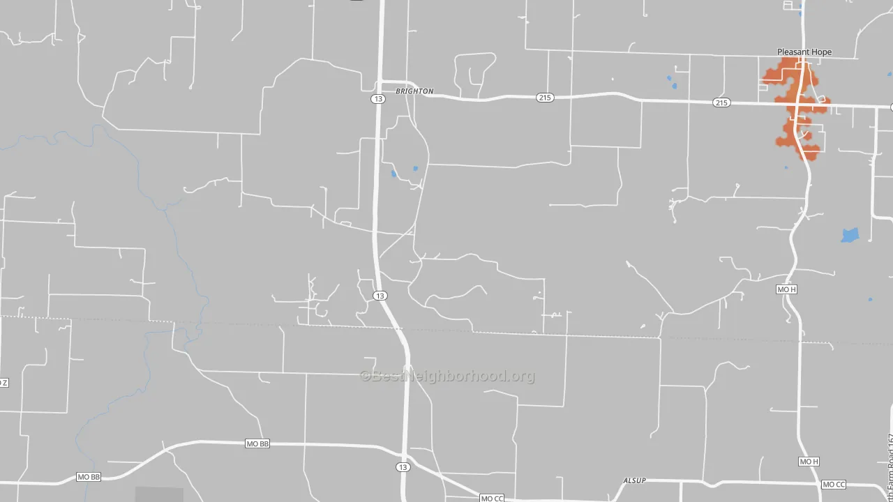 Bike Grade map of 65617, MO