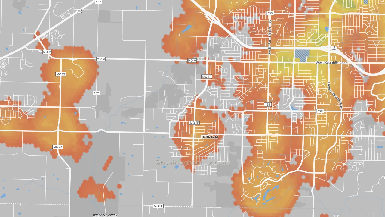Bike Grade map of 65619, MO