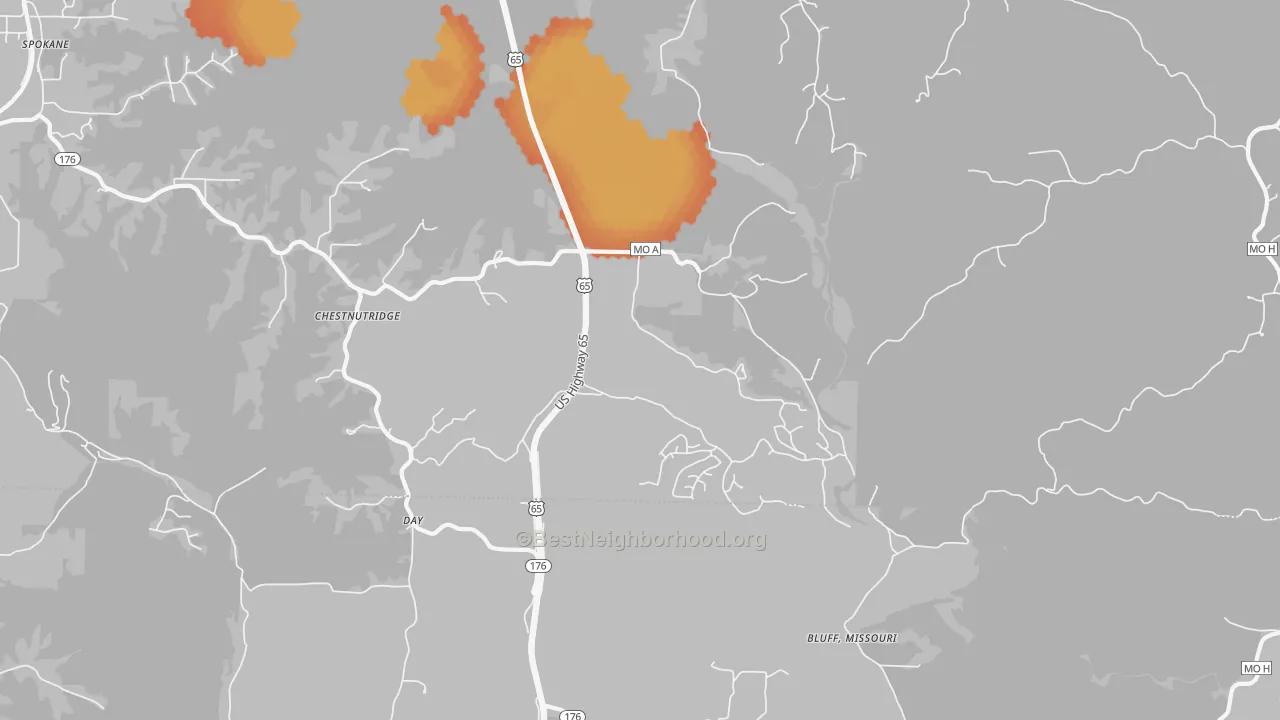 Bike Grade map of 65630, MO