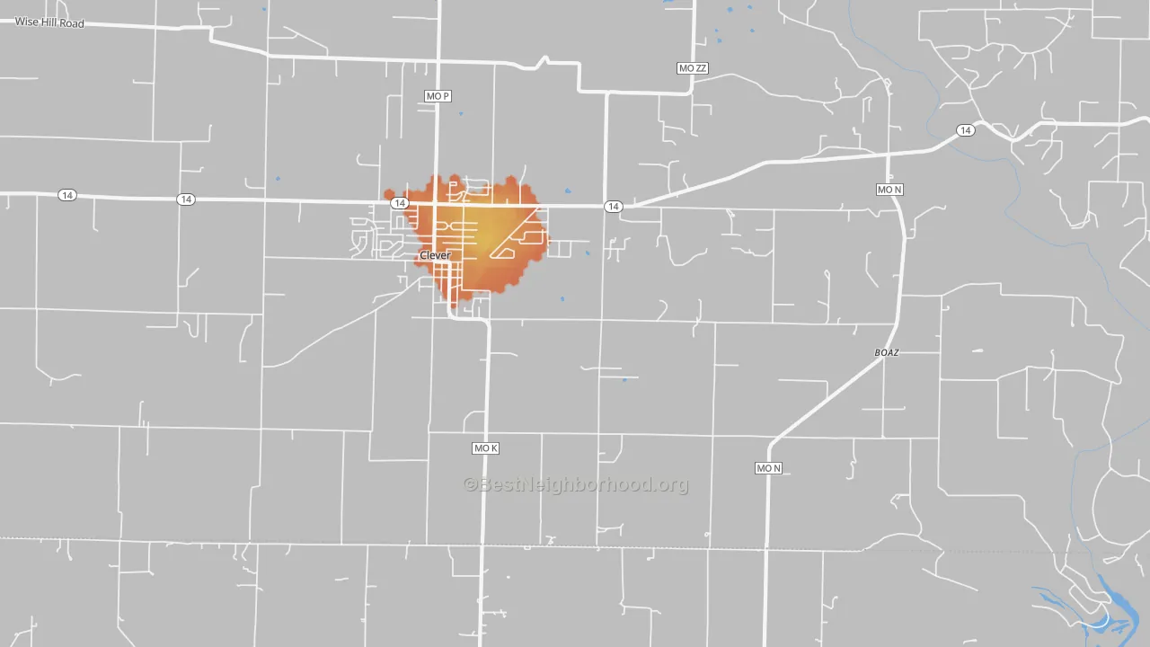 Bike Grade map of 65631, MO