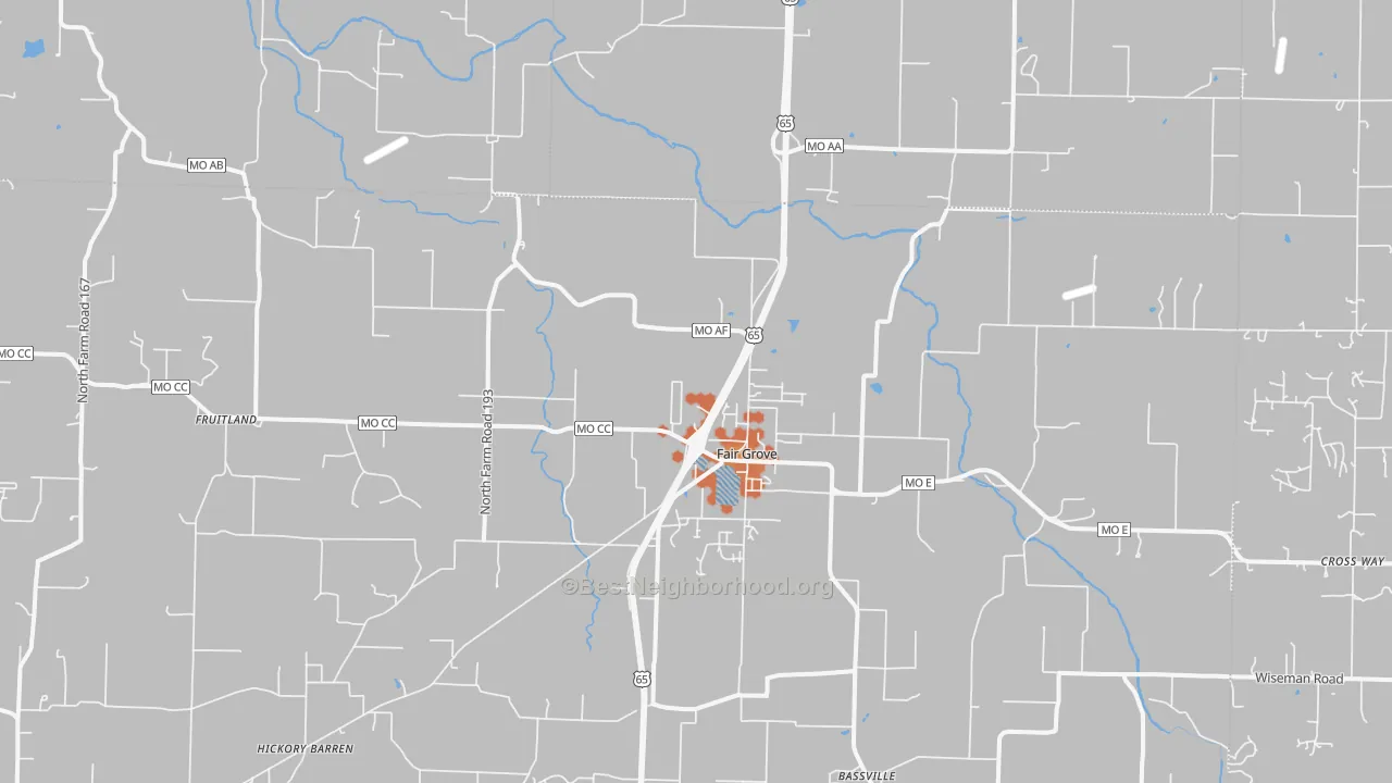 Bike Grade map of 65648, MO