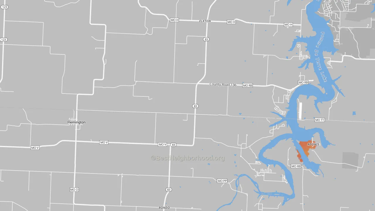 Bike Grade map of 65650, MO