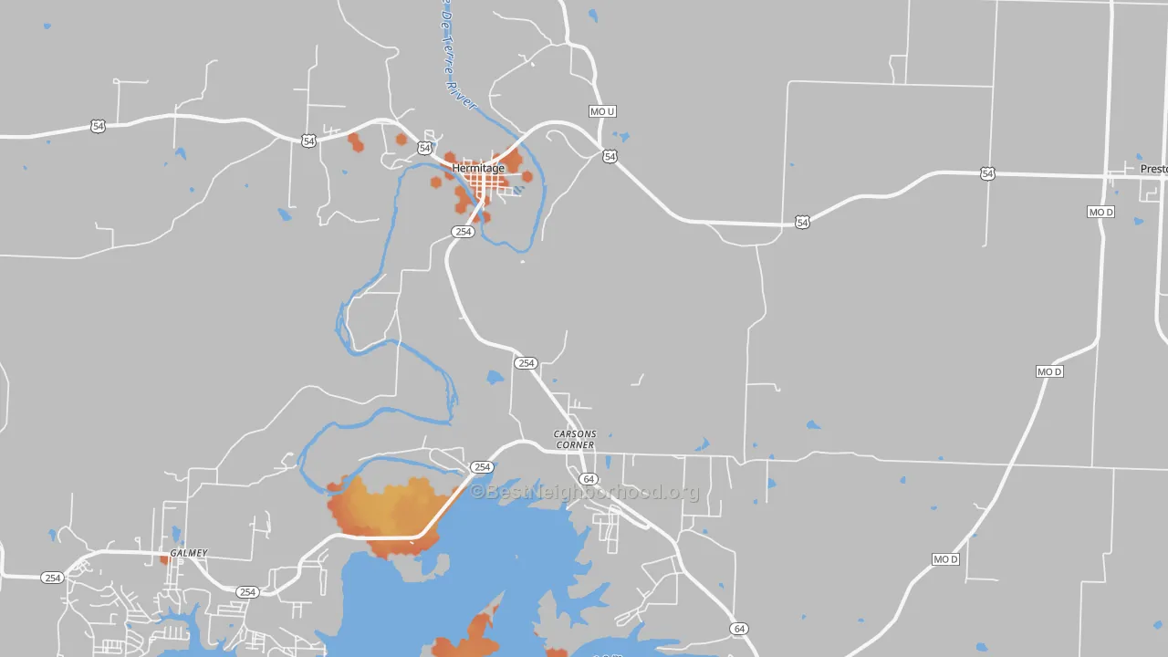 Bike Grade map of 65668, MO