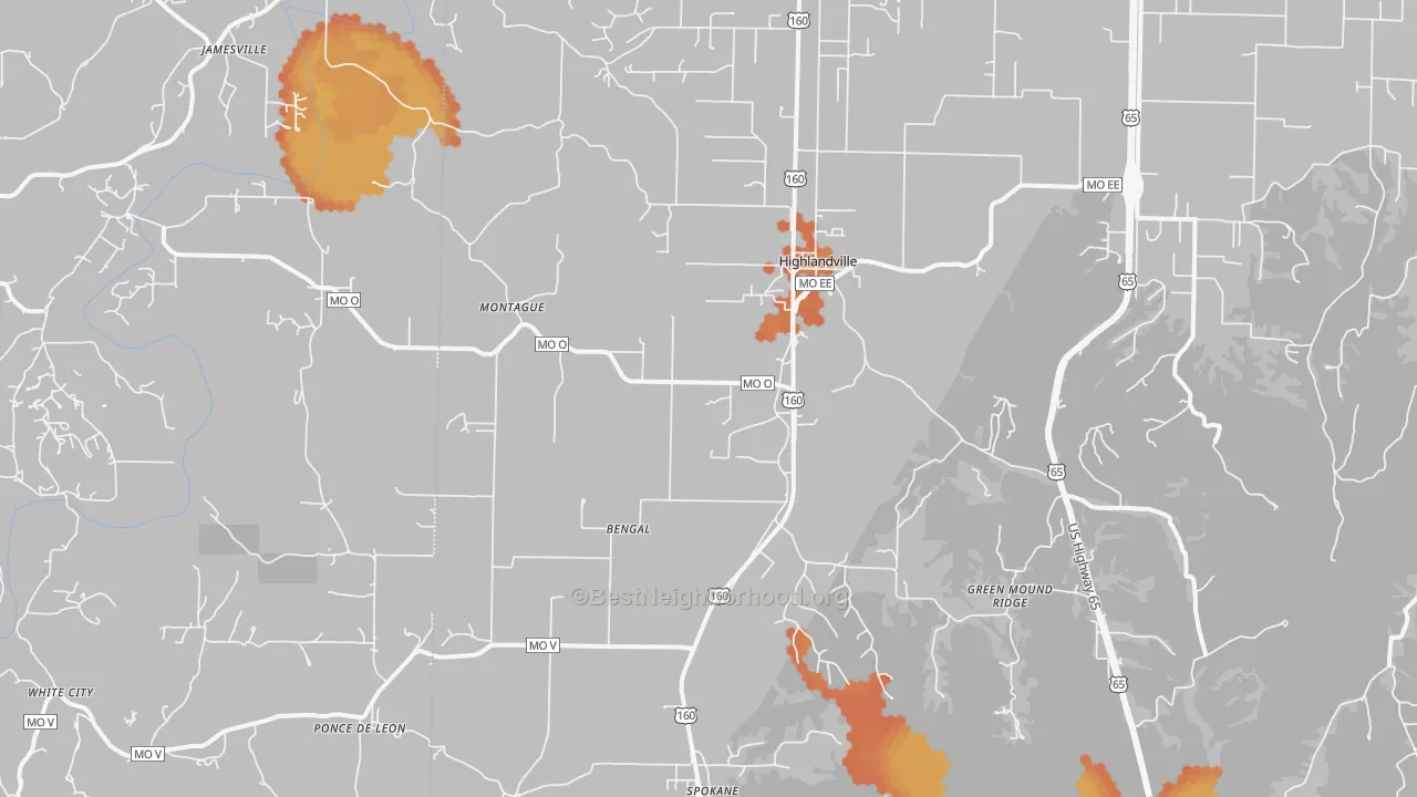 Bike Grade map of 65669, MO