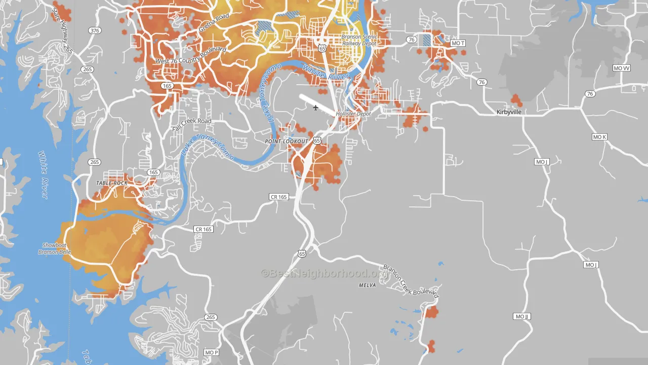 Bike Grade map of 65672, MO