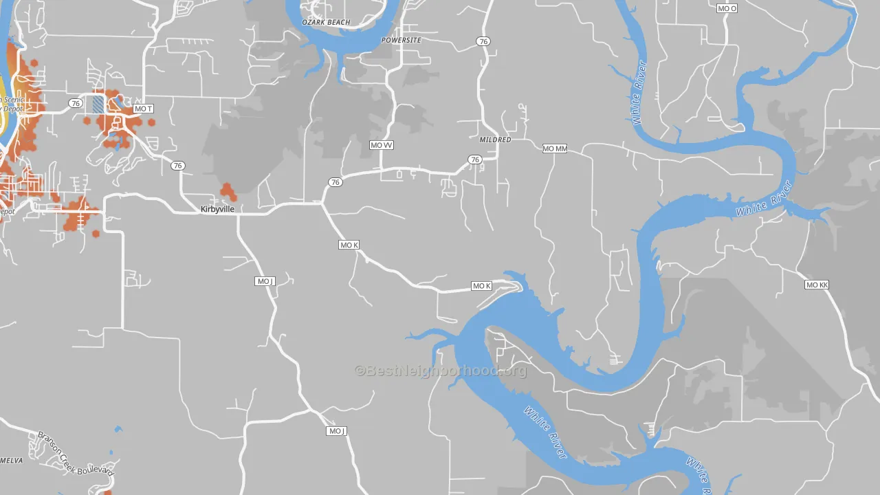 Bike Grade map of 65679, MO
