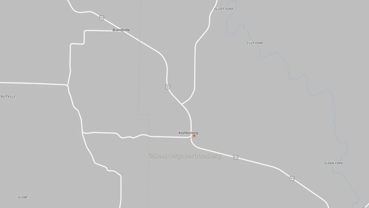 Bike Grade map of 65692, MO