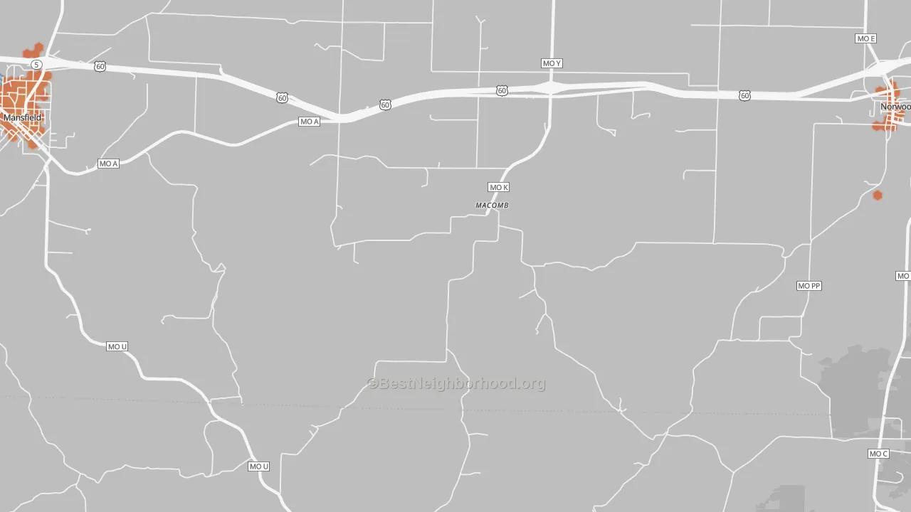 Bike Grade map of 65702, MO