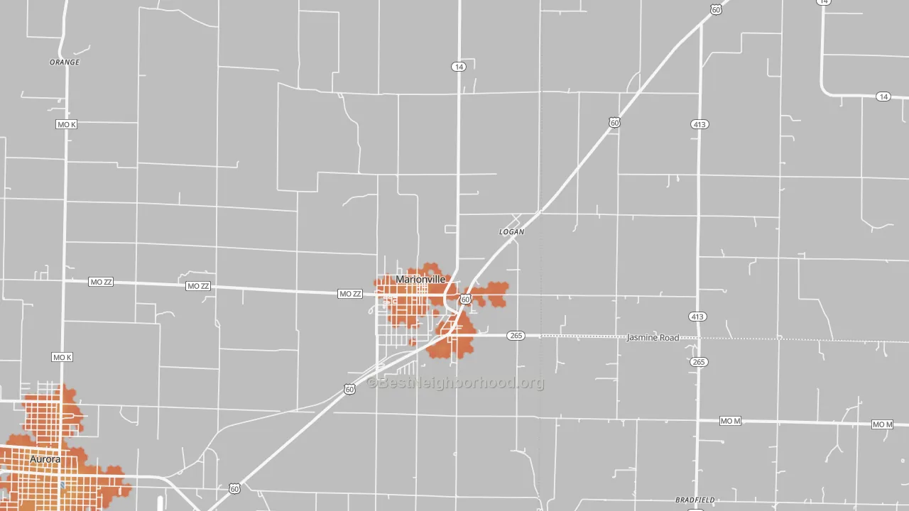 Bike Grade map of 65705, MO
