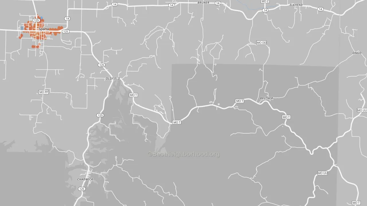 Bike Grade map of 65720, MO