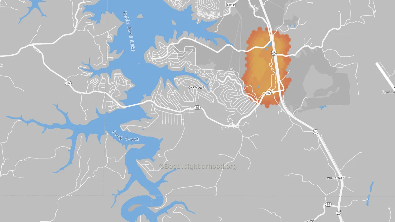 Bike Grade map of 65739, MO