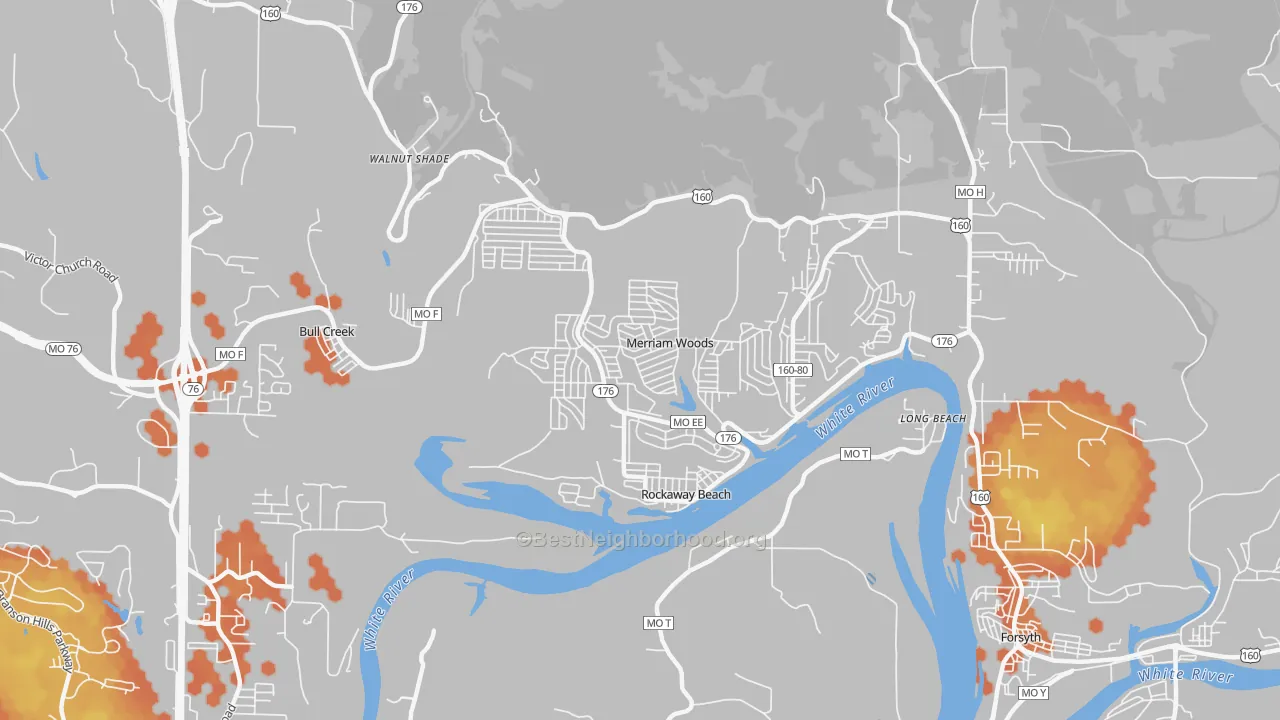 Bike Grade map of 65740, MO