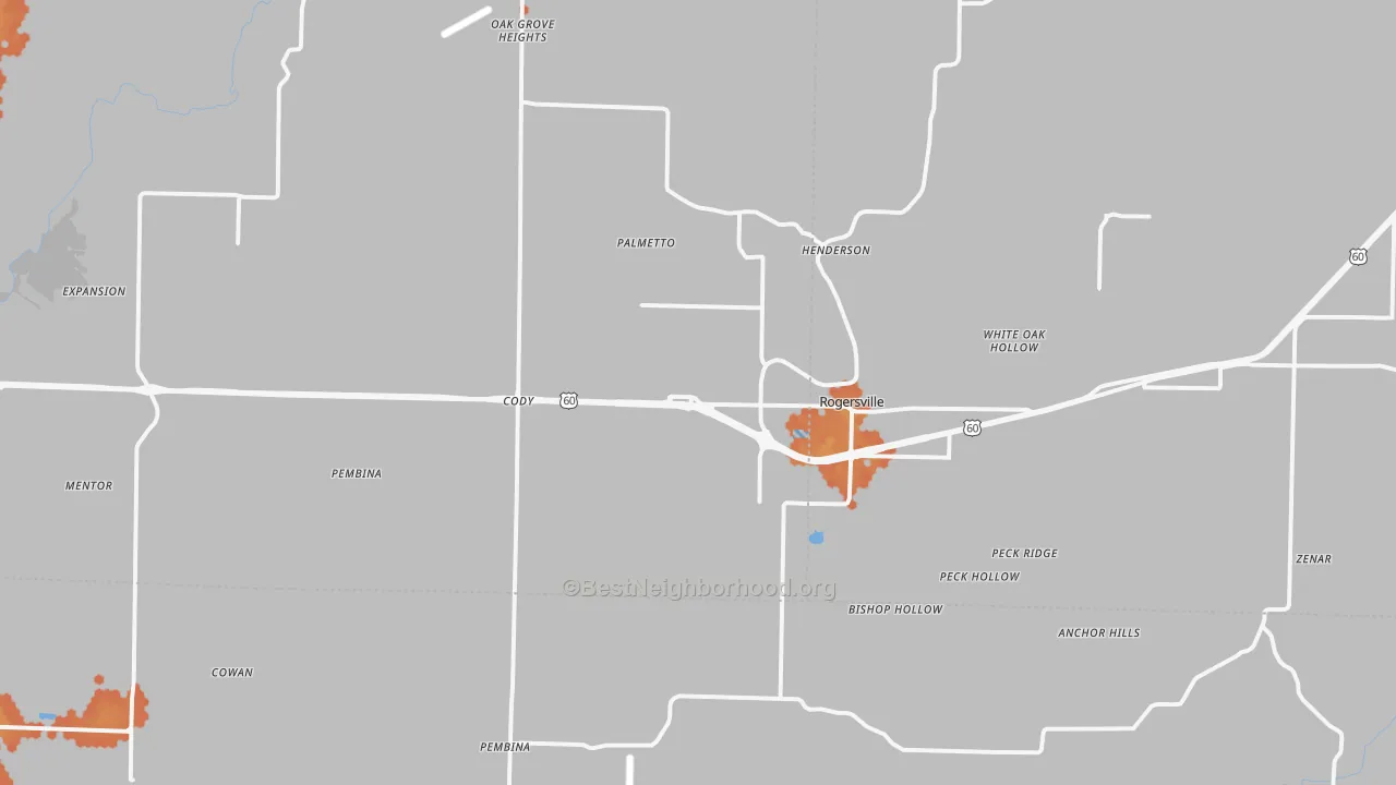 Bike Grade map of 65742, MO