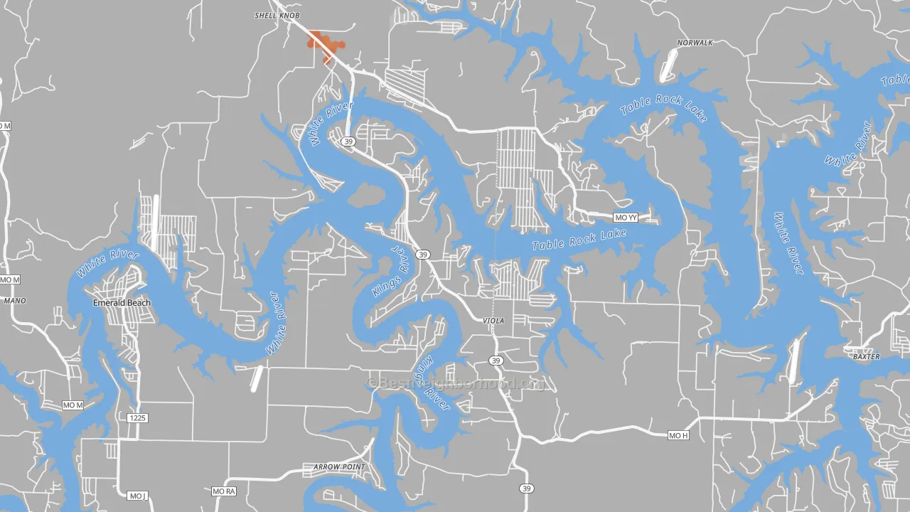 Bike Grade map of 65747, MO