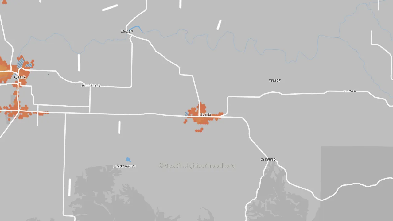Bike Grade map of 65753, MO