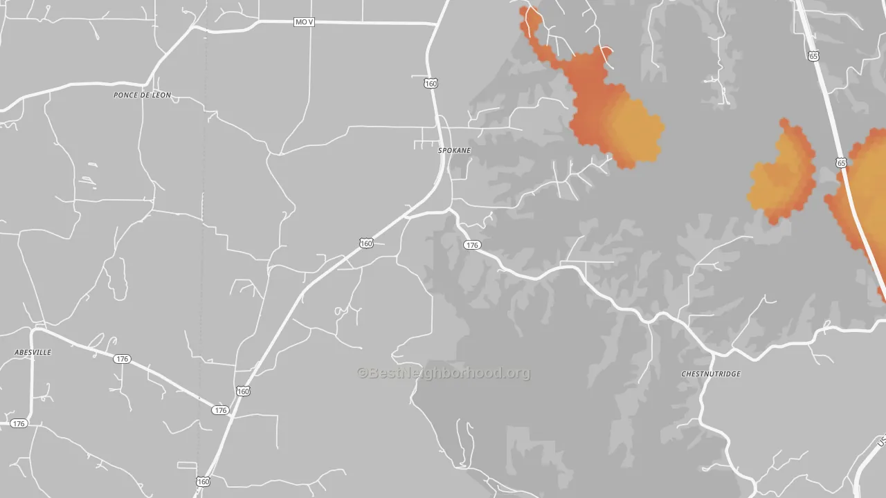 Bike Grade map of 65754, MO
