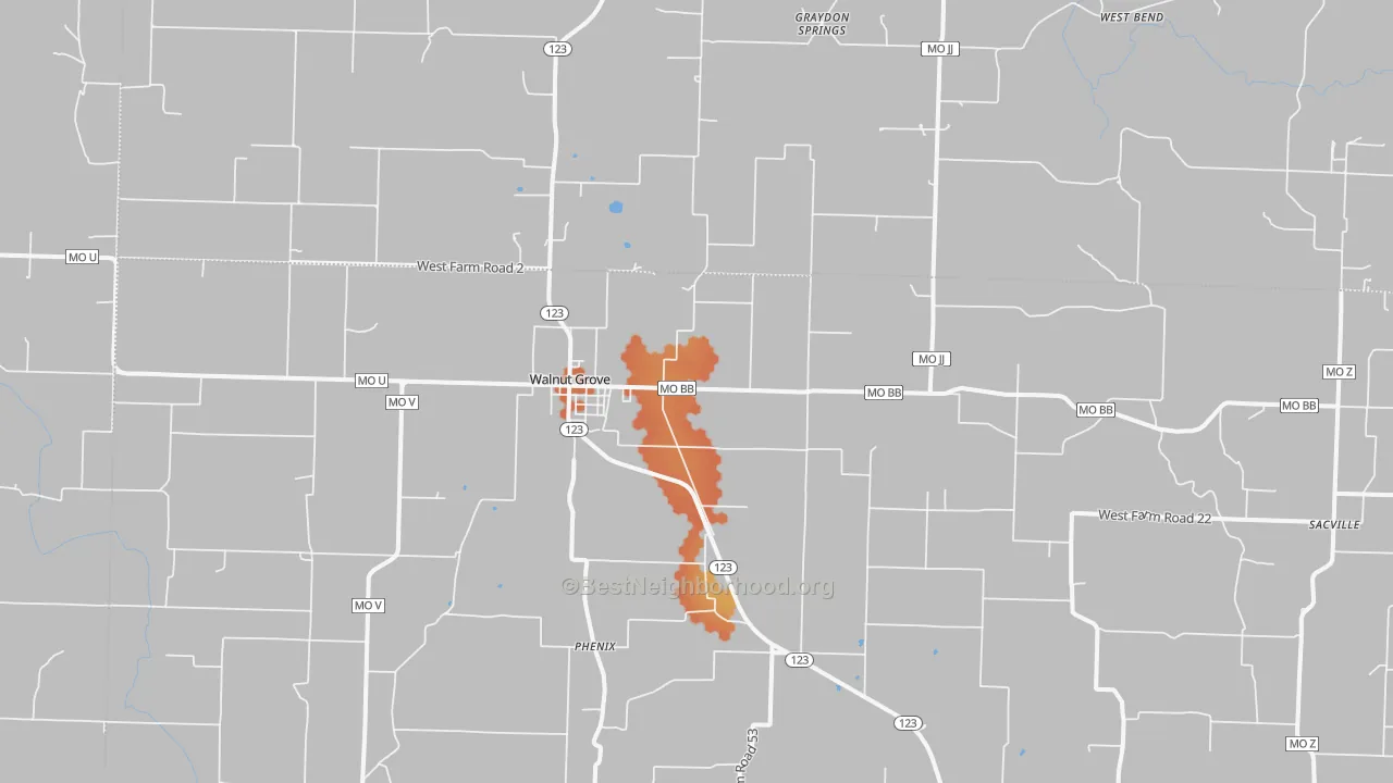 Bike Grade map of 65770, MO