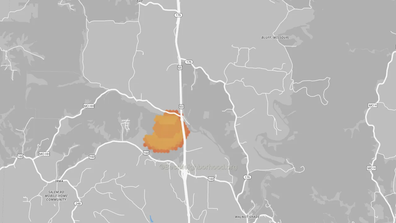 Bike Grade map of 65771, MO