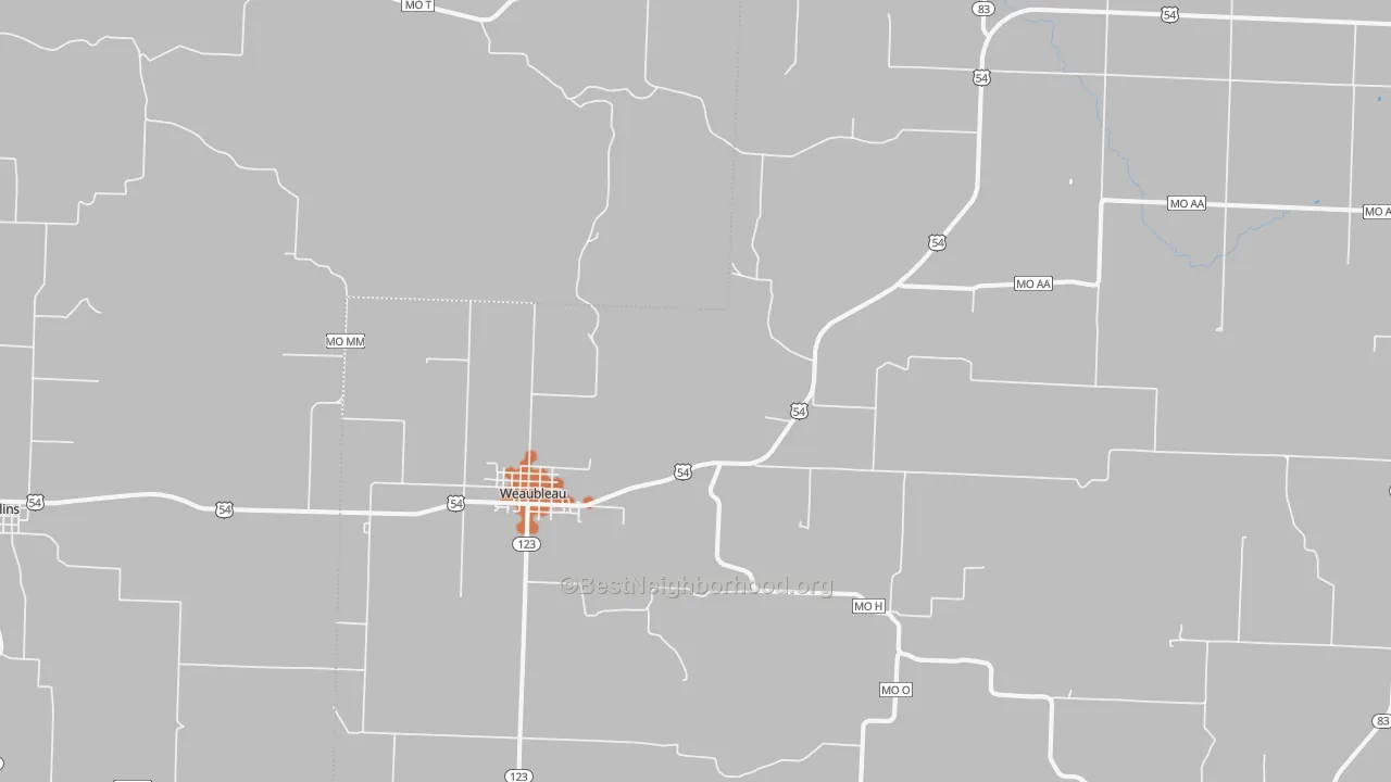 Bike Grade map of 65774, MO