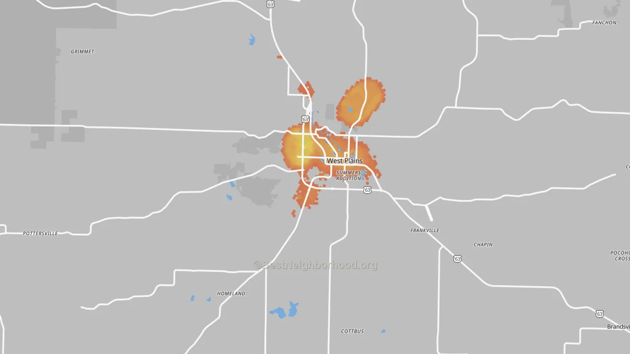 Bike Grade map of 65775, MO